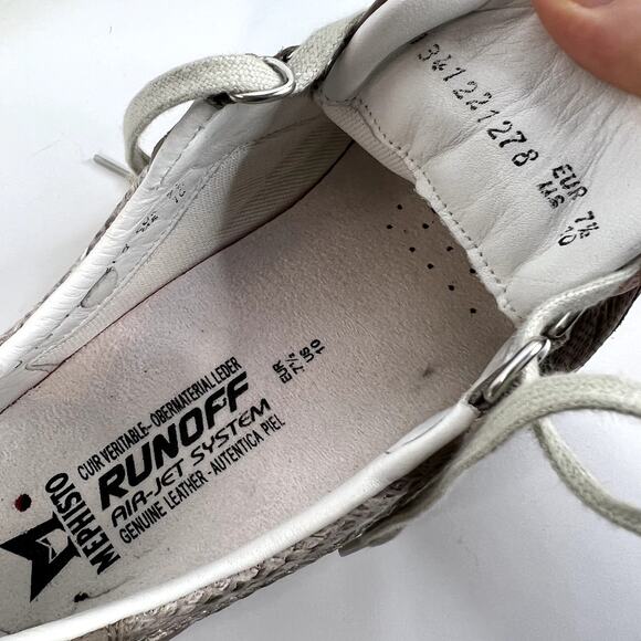 Mephisto Laser Perforated Sneaker US 10 Light Gray Nubuck Oxford Comfort Shoes - Picture 10 of 11